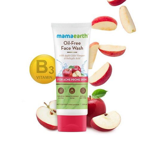 MAMAEARTH Oil Free Face Wash for Oily Skin, with Apple Cider Vinegar 100 ml