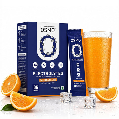 OSMO Electrolyte Sachets - Valencia Orange, Zero Sugar, 36g, 6 Servings