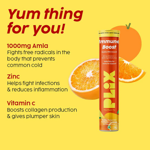 Plix Immune Boost Bubbly Orange and Plix Apple Cider Vinegar Juicy Orange (Buy 1 Get 1)