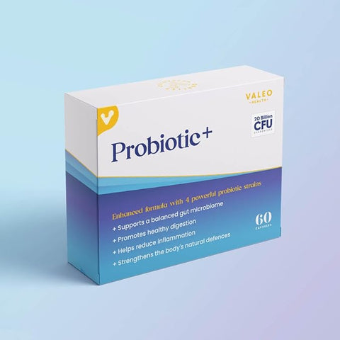 Valeo Probiotic+ | 20 Billion CFUs with 4 Probiotic Strains| Supports Digestive Health, Immune Function, and Gut Flora Balance | Health Supplement for Men & Women | 60 Capsules (180)