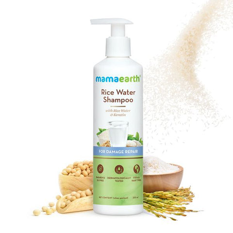 MAMAEARTH Rice Hair Oil 150ml with Rice Water Shampoo 250ml and Rice Water Conditioner - 250ml