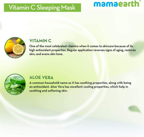 MAMAEARTH Vitamin C Sleeping Mask For Skin Illumination, 100 Gm