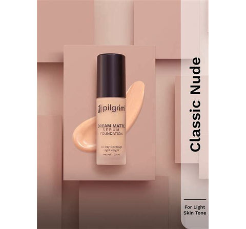 Pilgrim Classic Nude Serum Liquid Foundation, Matte & Poreless,30 ml