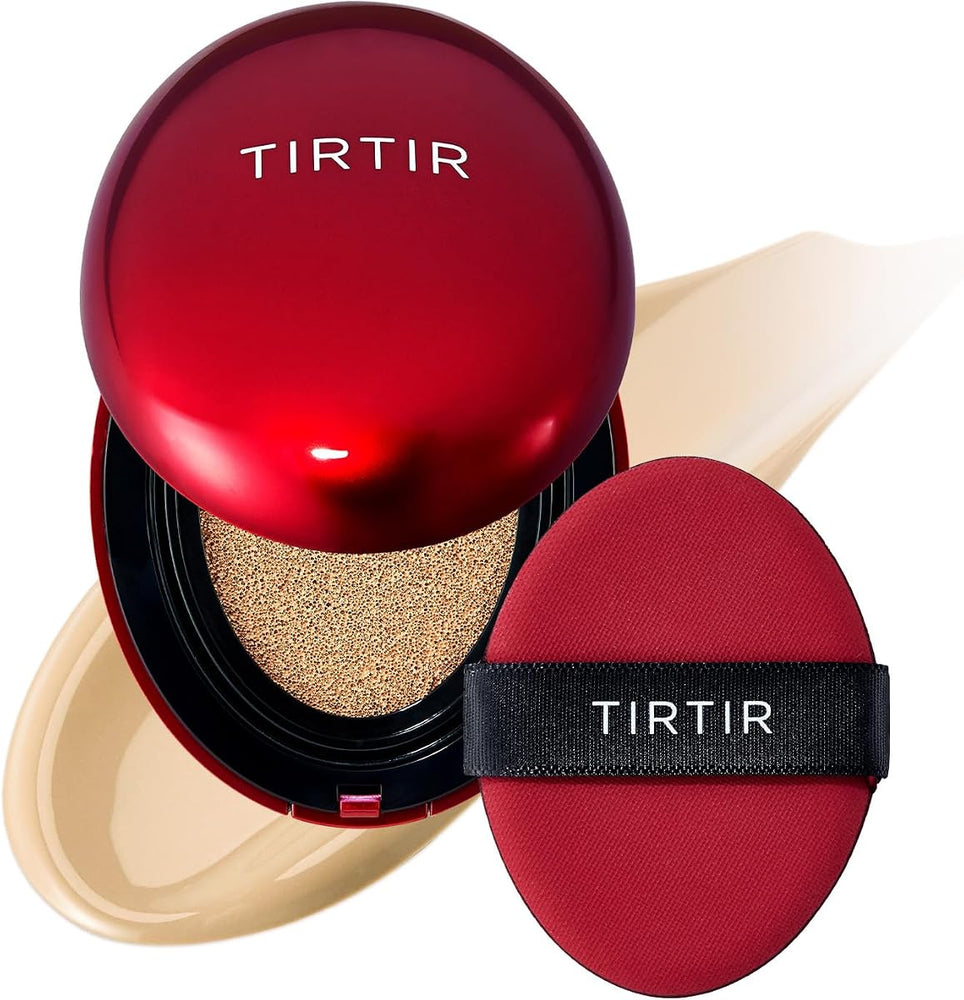 TIRTIR Mask Fit Red Cushion Foundation - Semi-Matte Glass Skin Finish, 24W Soft Beige, 18g
