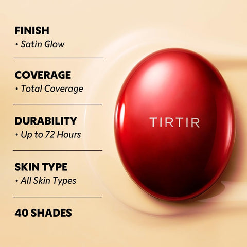 TIRTIR Mask Fit Red Cushion Foundation - Semi-Matte, Long-Lasting, Buildable Coverage - 18g