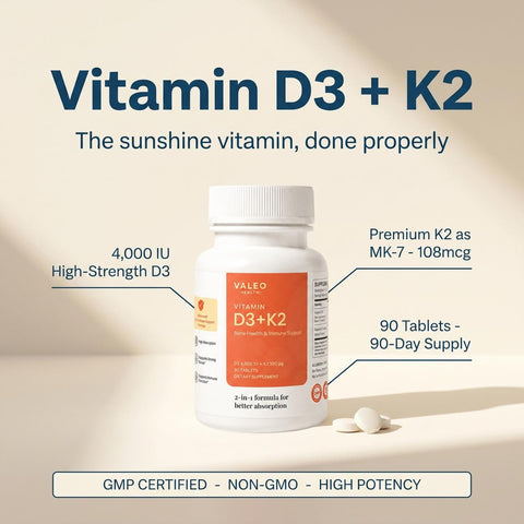 Valeo Vitamin D3 + K2 - 90 tablets