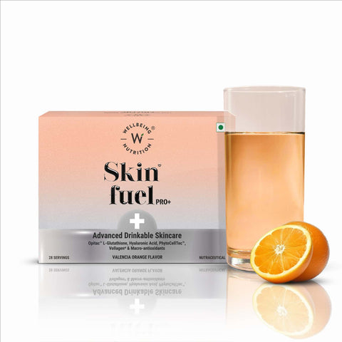 Wellbeing Nutrition Skin Fuel Pro+ Valencia Orange Flavor 28 sachets per pack