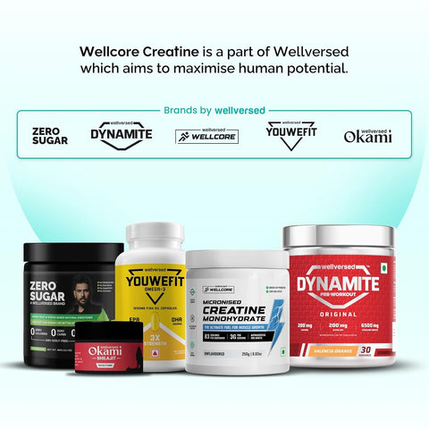 Wellcore Micronised Creatine Monohydrate Powder - Fruit Fusion, 3.7g Sachets x 6