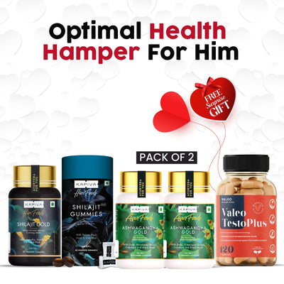 Kapiva Shilajit Gummies 60 + Kapiva Ashwagandha Gold 30 Capsules (2/Pack) +Valeo TestoPlus, 120 Capsules + Kapiva Shilajit Caps 30