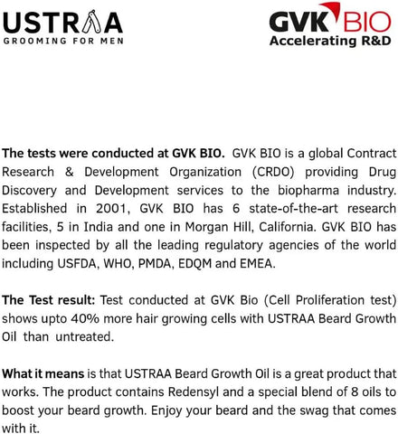 USTRAA Beard Growth Oil with REDENSYL 8 Natural Oils for Nourishment 35 ml