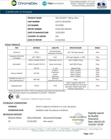 ترو نياجين ١٢٠ كبسولة/١٥٠ ملغ - معزز متقدم لـ NAD+ | نيكوتيناميد ريبوسيد NR | يزيد الطاقة ويعزز مكافحة الشيخوخة