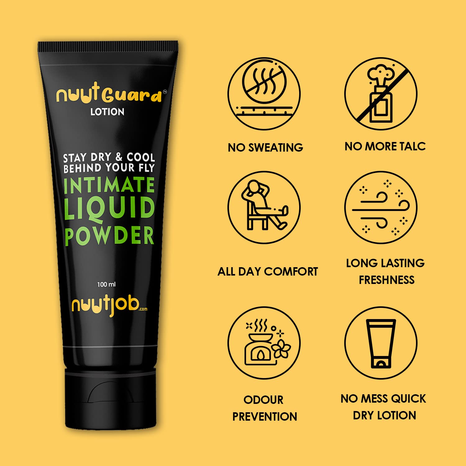 Nuut Job Intimate Grooming & Hygiene, 200ml Combo Pack. Intimate Liquid Powder + Intimate Deo Spray