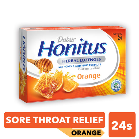 Dabur Honitus Herbal Lozenges- Orange, 24 Lozenges