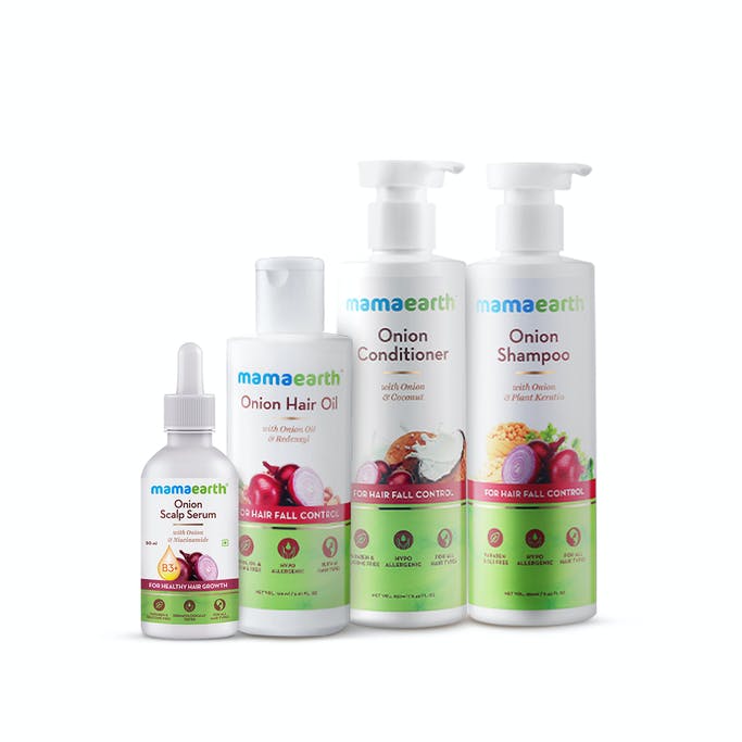 MAMAEARTH Essential Anti-Hair Fall Kit (Scalp Serum + Hair Oil + Conditioner + Shampoo)