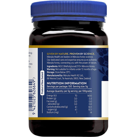 Manuka Health MGO 573+ Manuka Honey, UMF 16, 500g