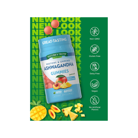 Nature's Truth Ashwagandha Gummies 60 Tropical Flavor Gummies