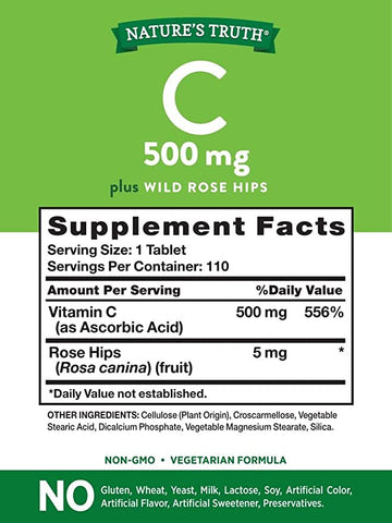 Nature's Truth Vitamin C 500 mg, 110 Tablets