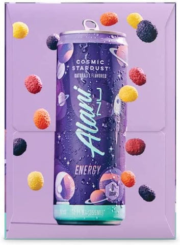Alani Nu Sugar-Free Energy Drink, Pre-Workout Performance, Cosmic Stardust, 12 oz Cans