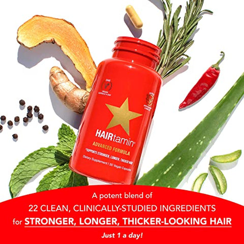 HAIRtamin Advanced Formula, 30 Vegan Caps