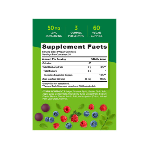 Nature's Truth Zinc Gummies 50mg, 60 Count